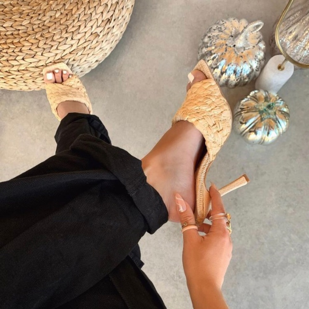 New woven square natural mule - Picture 4 of 16